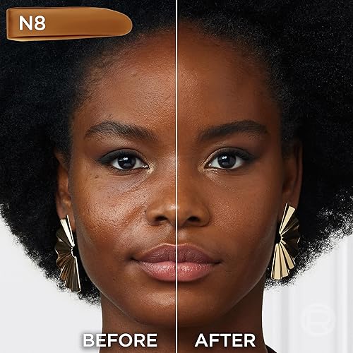 Miniatura 4 de L'Oreal Paris True Match - Base de maquillaje líquida supermezclable, cobertura media, N8, profundidad media, 1 onza líquida