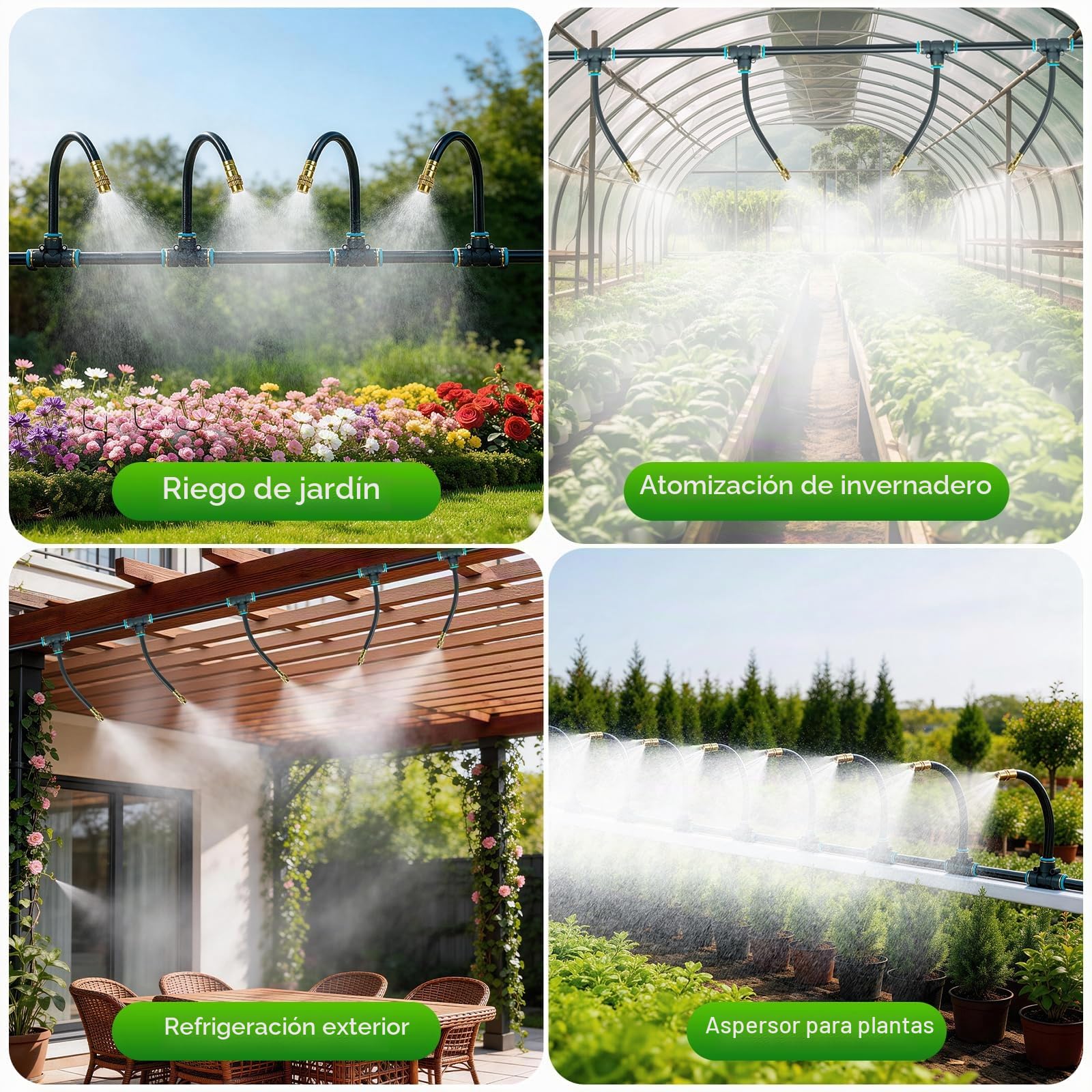 60m Sistema De Riego Para Jardines, Sistema De Riego Automático Para Jardines De 360°, Sistema De Riego Para Jardines, Adecuado Para Plantas Ornamentales, Macizos De Flores, Jardines