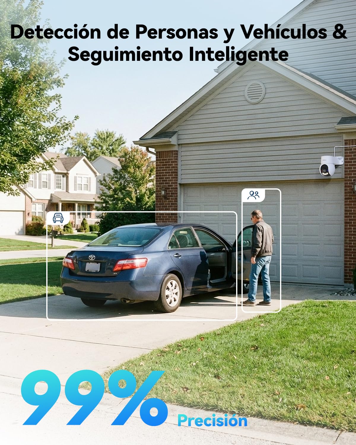 Imou 5MP Cámara Vigilancia WiFi Exterior 360°, PTZ Cámara IP Vigilancia de Seguridad, AI Detección de Humana, Seguimiento Automático, Sirena, Visión Nocturna Color 30M, Audio Bidireccional, Talos