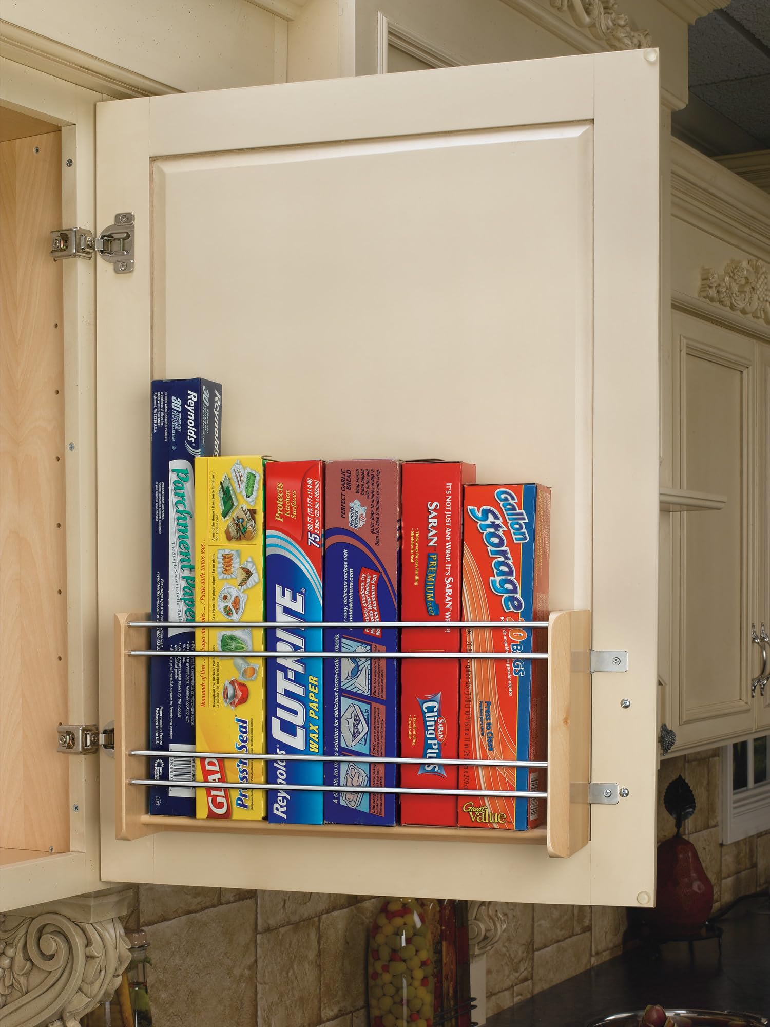 Rev-A-Shelf Wood Foil/Wrap Cabinet Door Organizer