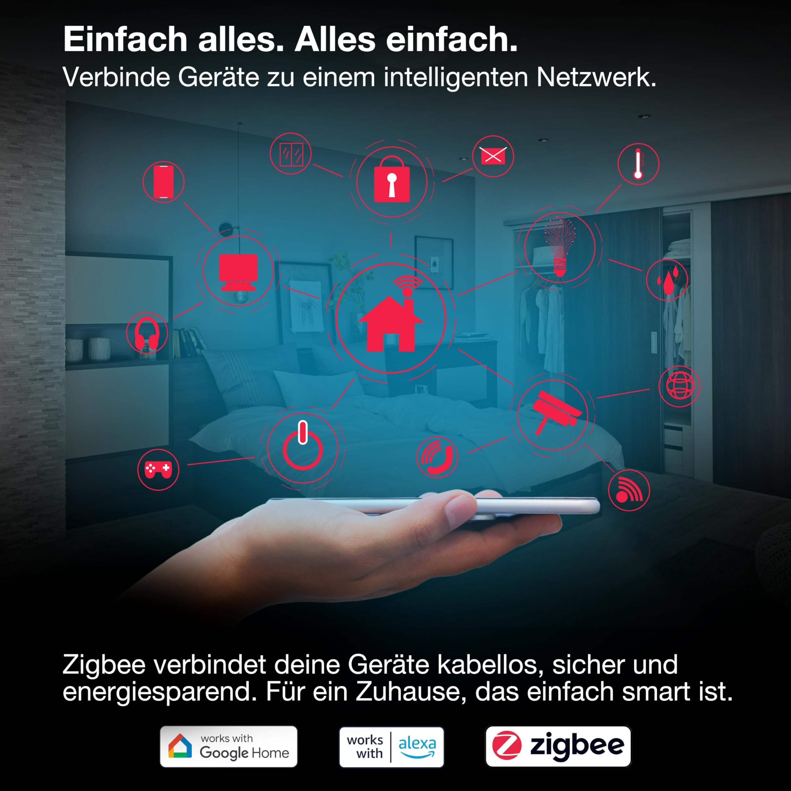 OSRAM SMART+ ZIGBEE Outdoor-EU-Steckdose, Außensteckdose mit Energieverbrauchskontrolle in Schwarz aus PP, IP44-Schutz, Integration von Geräten ins Smart Home