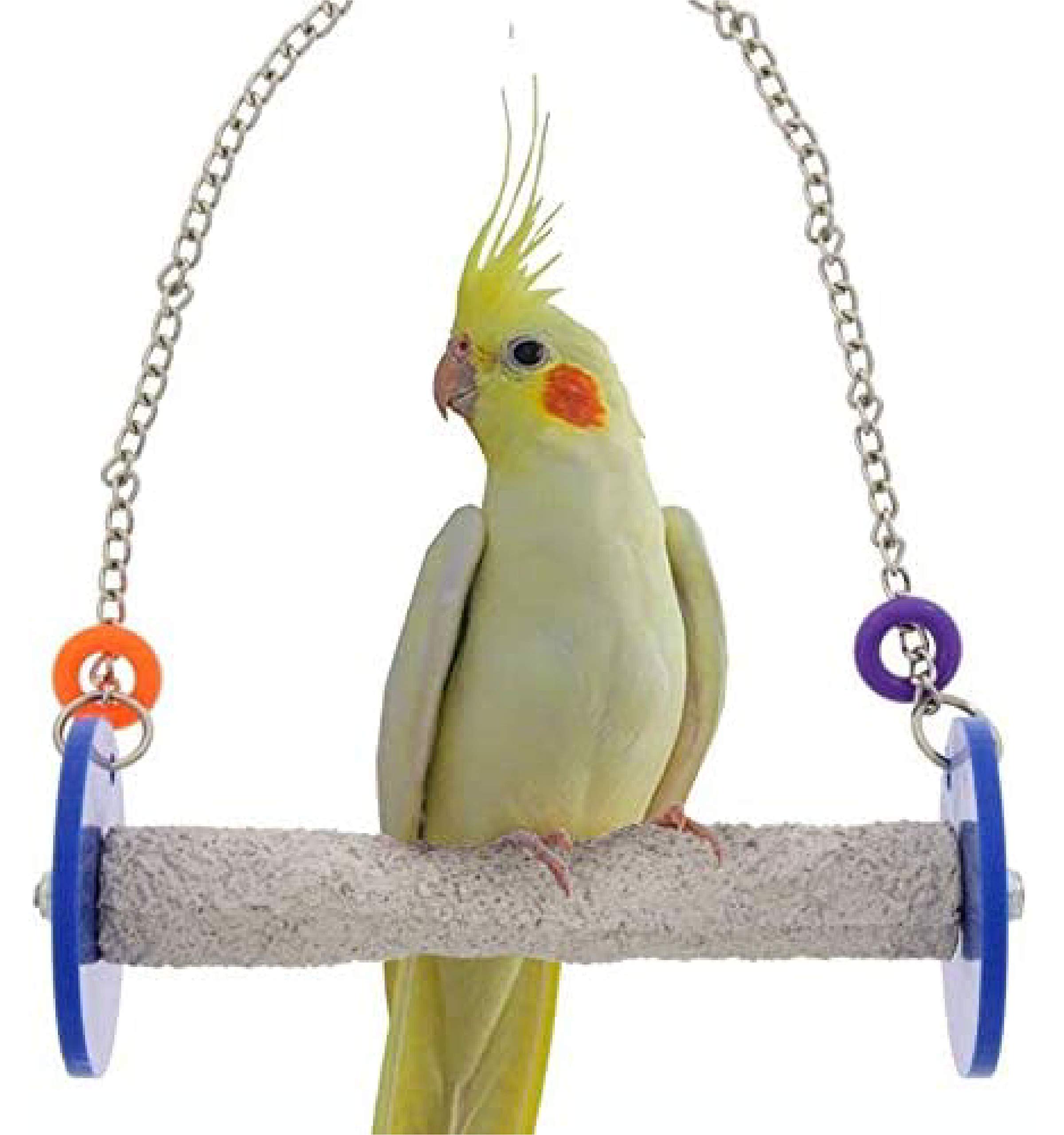 Sweet Feet and Beak (blue, s) - Roll Swing Perch for Birds, Keeps Nails & in Top Condition Stimulate Leg Muscles - Safe & Non-Toxic, For Cages- X-Small, Blue