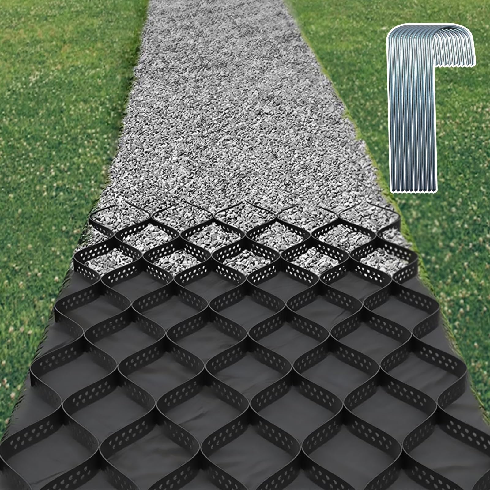 Sand Retainer Amazon.com : Gravel Retaining Wall 6.6x19 ft / 79.2x228 in, Black 2in ...