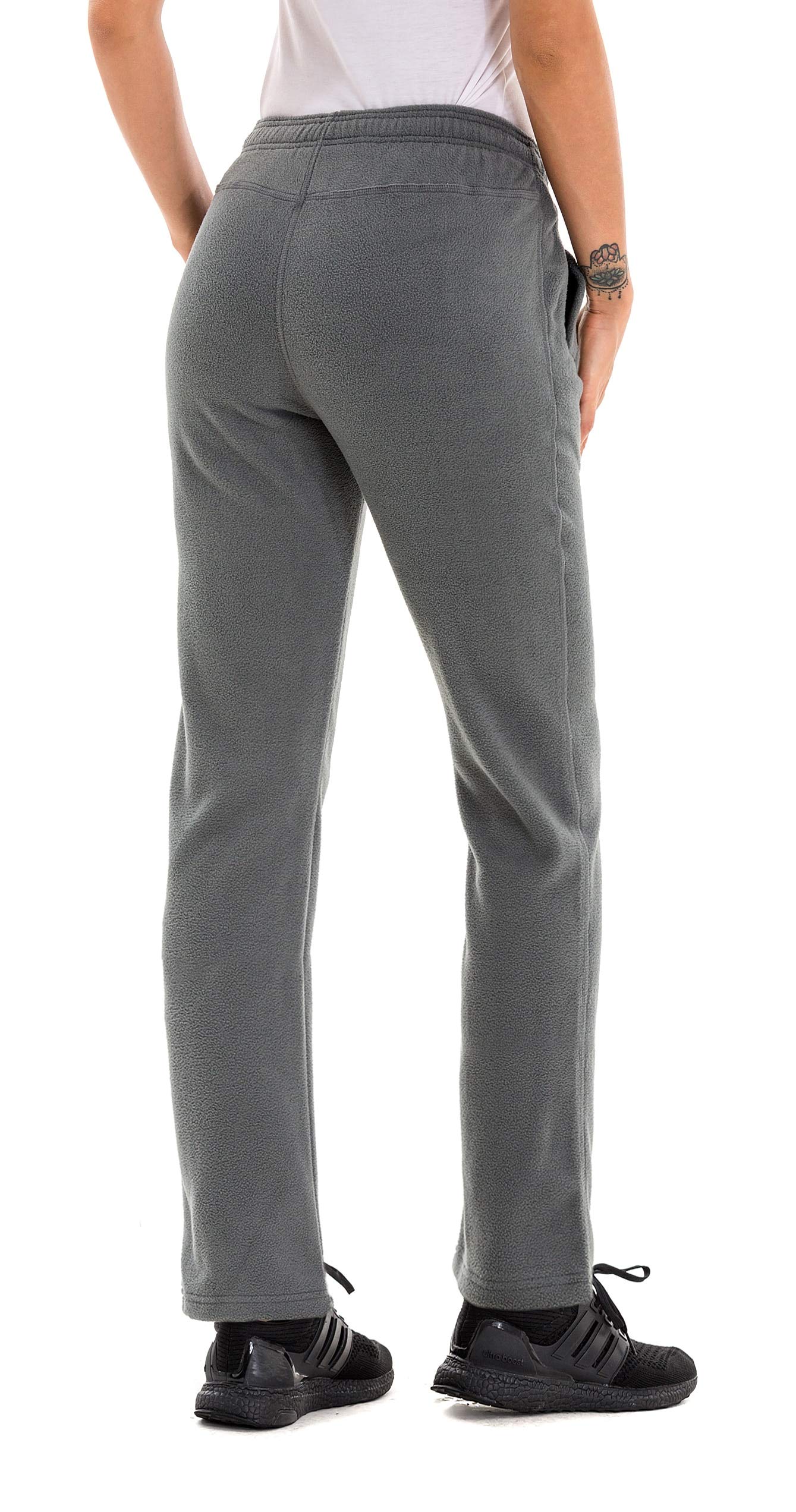 clothin Men/Women Polar Fleece Thermal Sweatpants (US S,Gray)