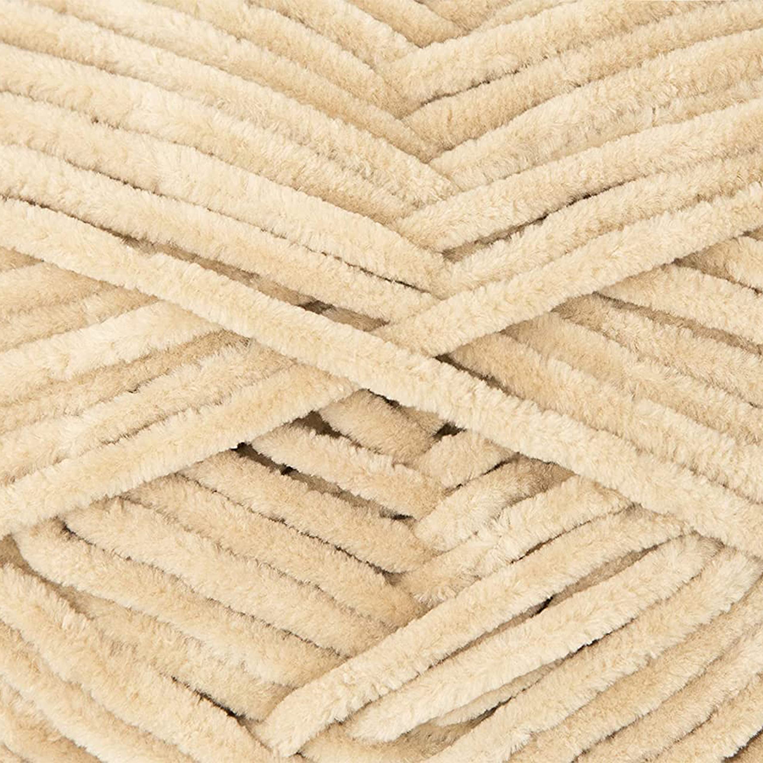 Gründl Laine Funny uni - laine chenille douce pour le crochet – moelleuse et respectueuse de la peau - 100% polyester – 10 pelotes 100 g / 120 m – taille d’aiguille 5-6 -beige
