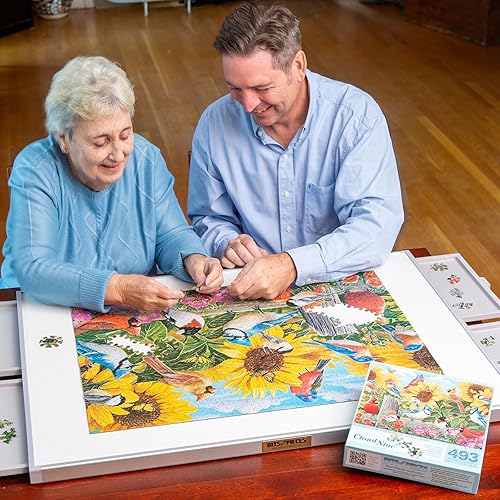 Miniatura 8 de Bits and Pieces - Tablero de rompecabezas de 1500 piezas con cajones - Jumbo Pro Plateau - Organizador ligero de rompecabezas de lujo de mesa y