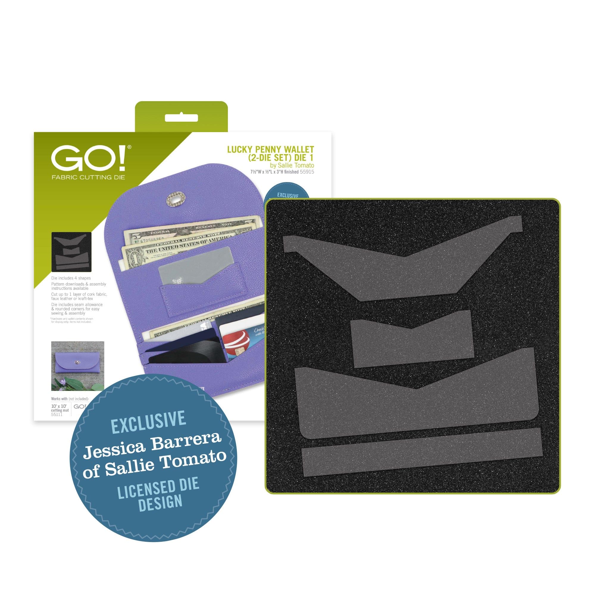 AccuQuilt GO! Lucky Penny Wallet (2-Die Set) by Sallie Tomato