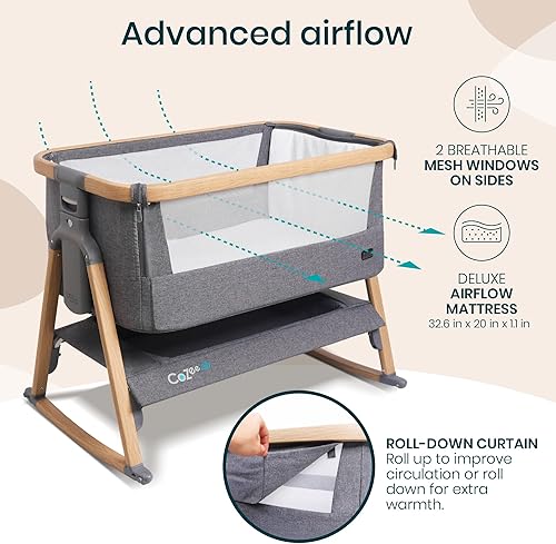 Miniatura 5 de Tutti Bambini CoZee - Moisés Air para bebé y cama de noche, moisés mecedora para bebé, plegable rápido con bolsa de viaje, colchón de flujo de aire