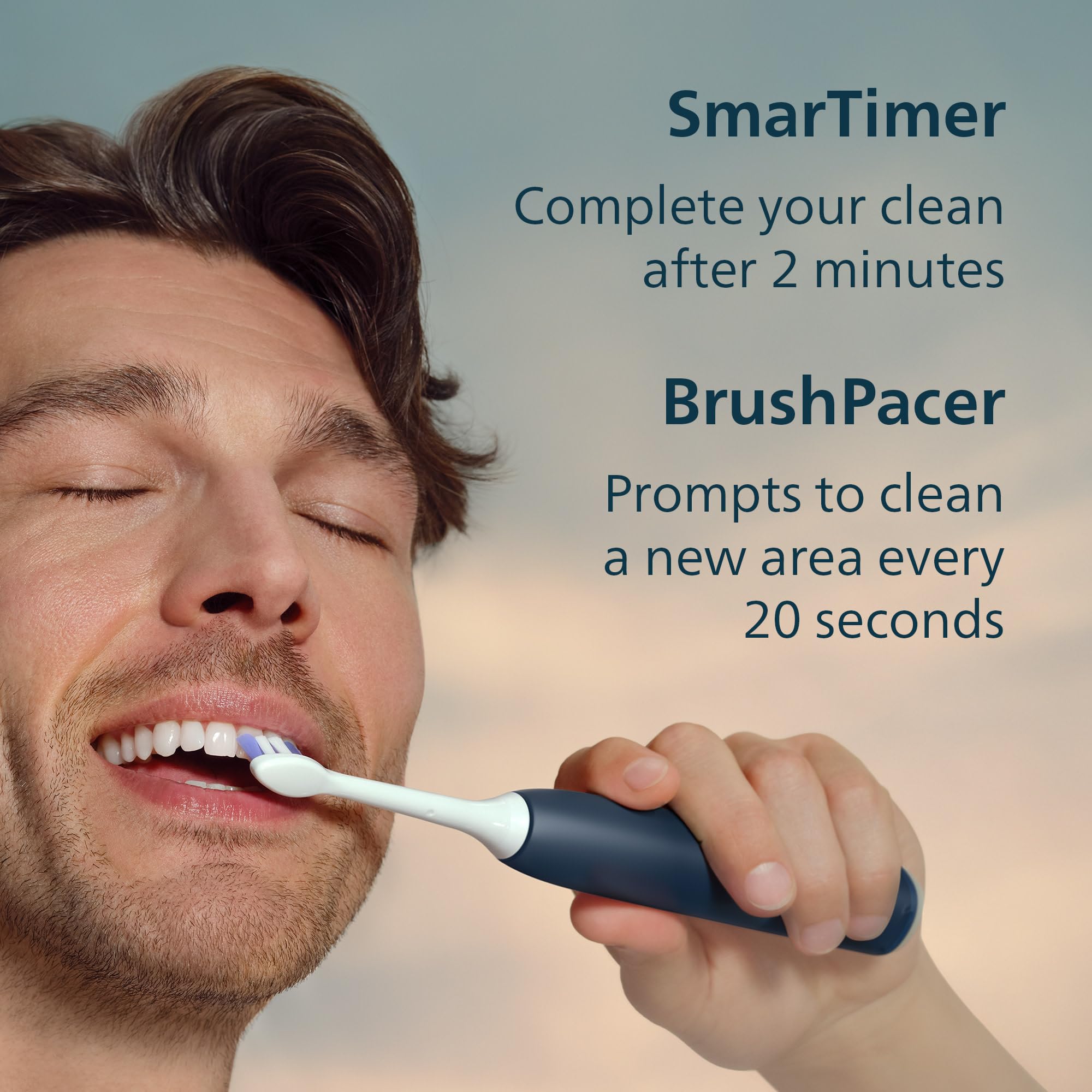 Philips Sonicare Brosse à dents électrique série 6700 - Technologie Sonicare nouvelle génération, capteur de pression, 9 réglages de brossage, SmarTimer, autonomie de 21 jours, étui de voyage, bleu