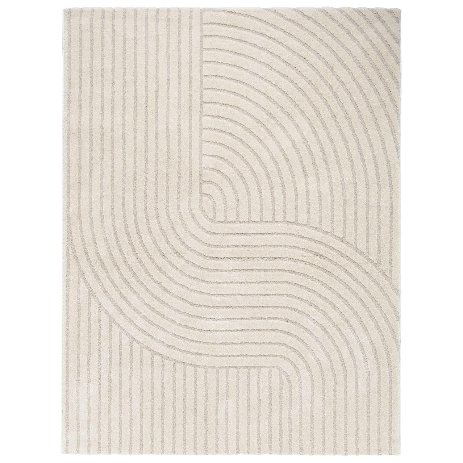 TT Home Tapis de Salon Salle à Manger Tapis à Poils Courts Panglao Japandi Design Scandinave Boho Uni Arches Soft-Touch Effet, Dimension:240x330 cm