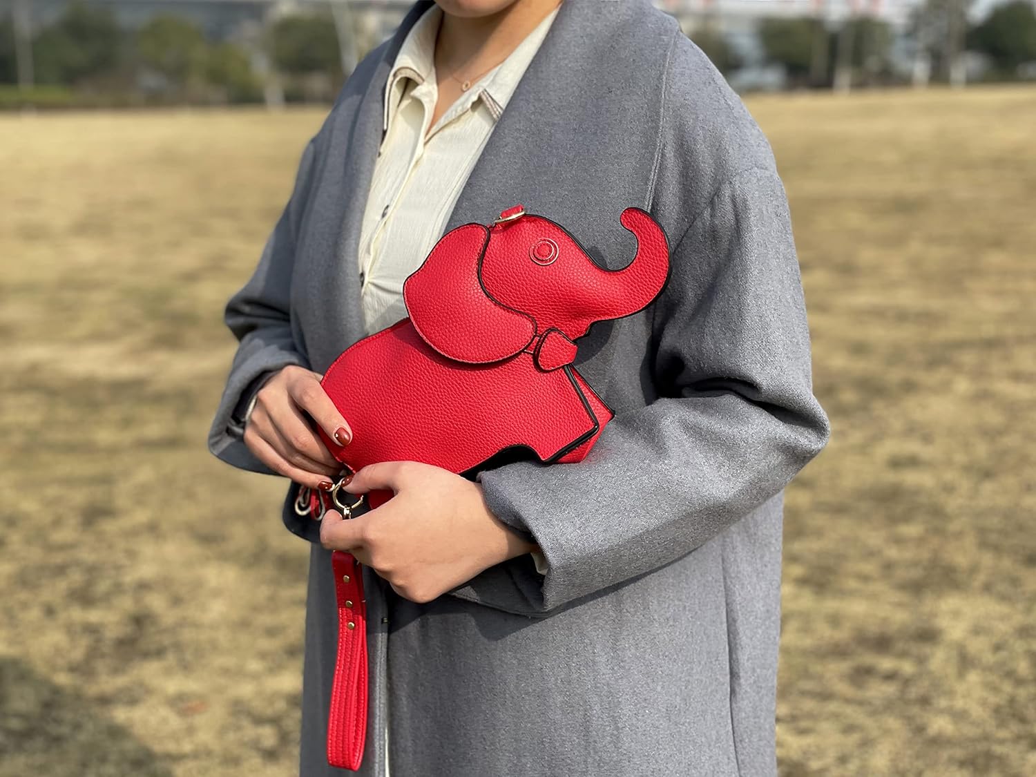 Cute PU Leather Shoulder Bag Fashion Elephant Purse Novelty Animal Shaped Purse Elephant Gifts for Women - Image 6