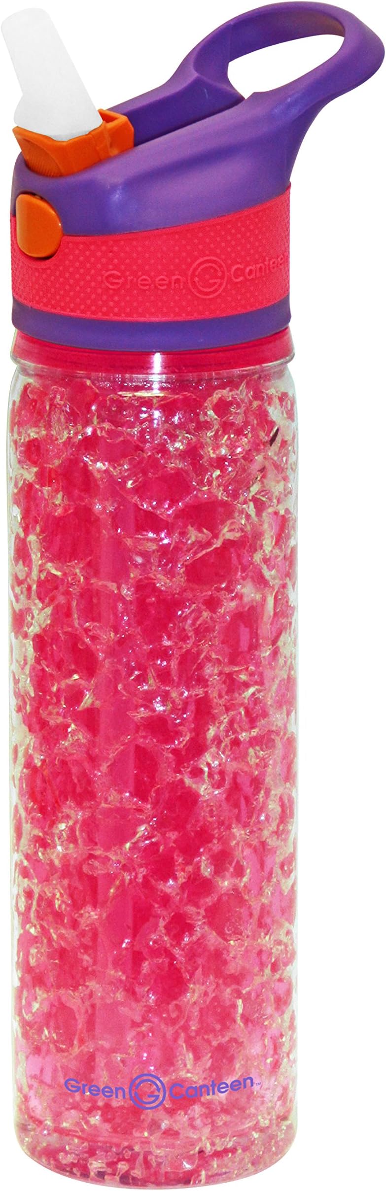Green Canteen Water 19 oz Double Wall Tritan Plastic Hydration Bottle, Purple/Pink