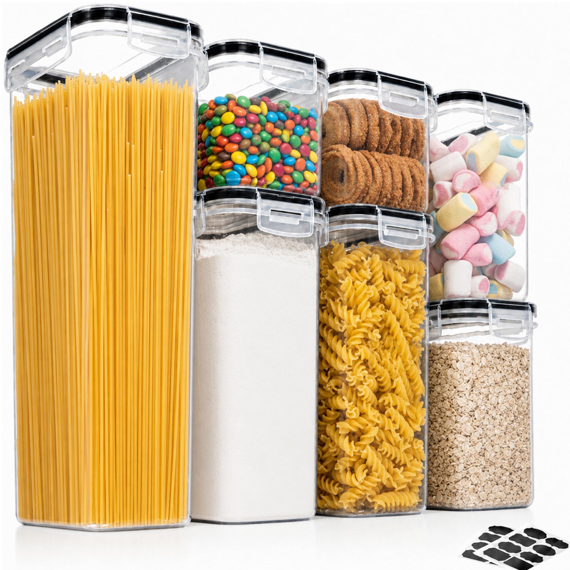Jiangshun Airtight Food Storage Containers – 7 Pc Kitchen Canisters