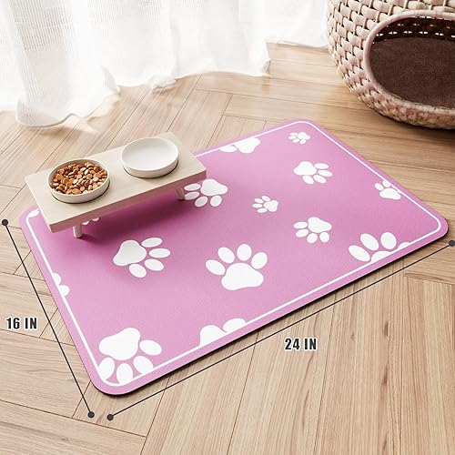 Miniatura 7 de JUCFHY Tapete de alimentación para mascotas, tapete absorbente de comida para perros, antimanchas, impermeable, para alimentos y agua, fácil de