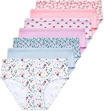 Lucky & Me Girls 100% Organic Cotton Underwear Briefs, Gracie 7 Pack