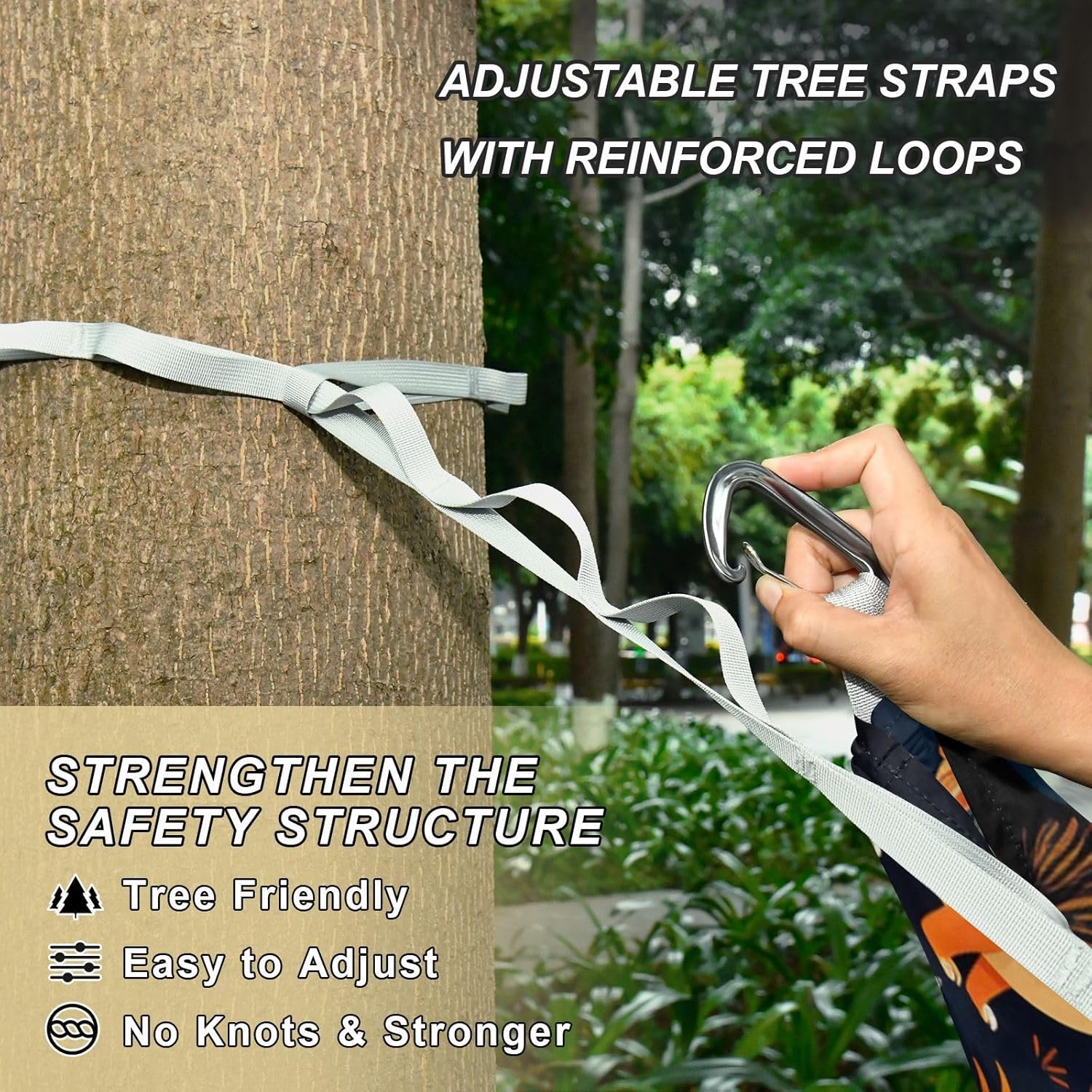 Forest Dinosaur Cartoon Art Hammock for Outside Trees Camping Portable Hammocks Lightweight Perfect for Indoor Hiking Beach Travel