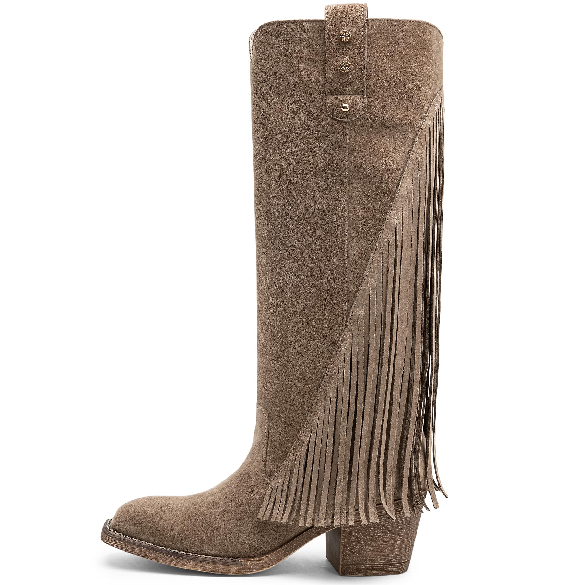 Jeossy Womens Knee High Fringe Boots