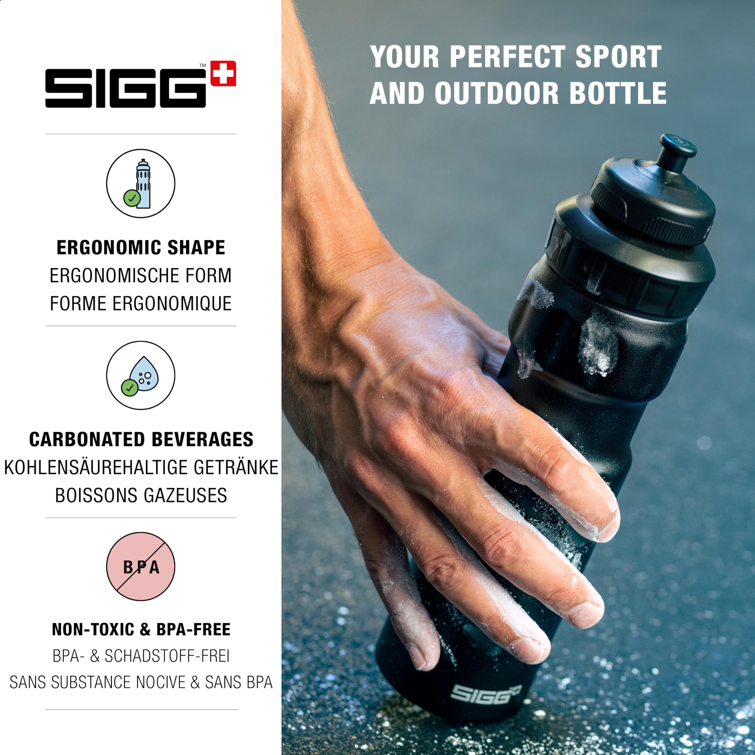 SIGG - Alu Fahrrad Trinkflasche - WMB Sports - Made in Switzerland - 3-Stufen-Sportverschluss - ClimatePartner Zertifiziert - Auslaufsicher - Federleicht - BPA-frei - Sport & Fahrrad Zubehör - 0,75L