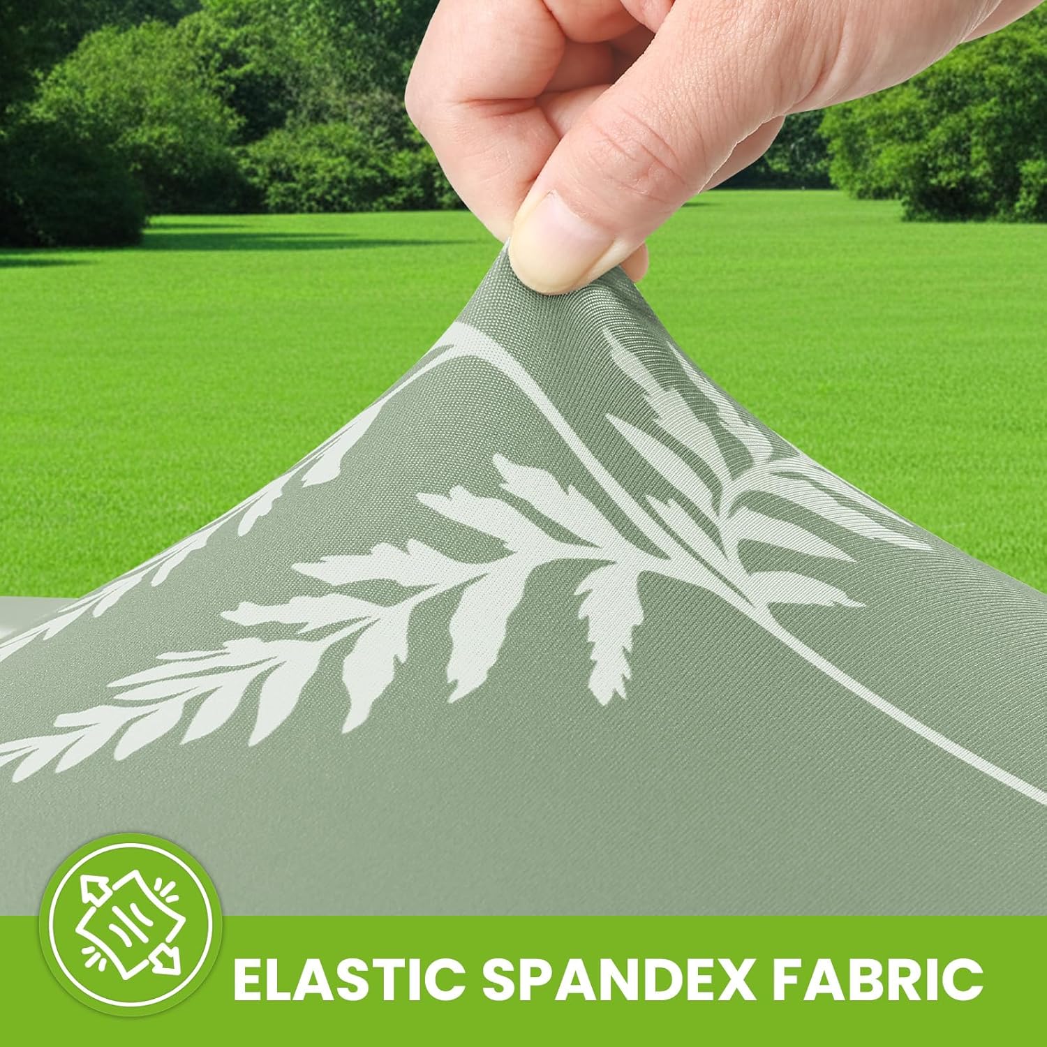 Smiry Spandex Fitted Tablecloth for 8 Foot Rectangle Tables, Washable Picnic Table Cover with Elastic, Stretch Reusable Table Cloth for Outdoor, Camping, Dining & Kitchen (Mint Leaf, 30"x96")