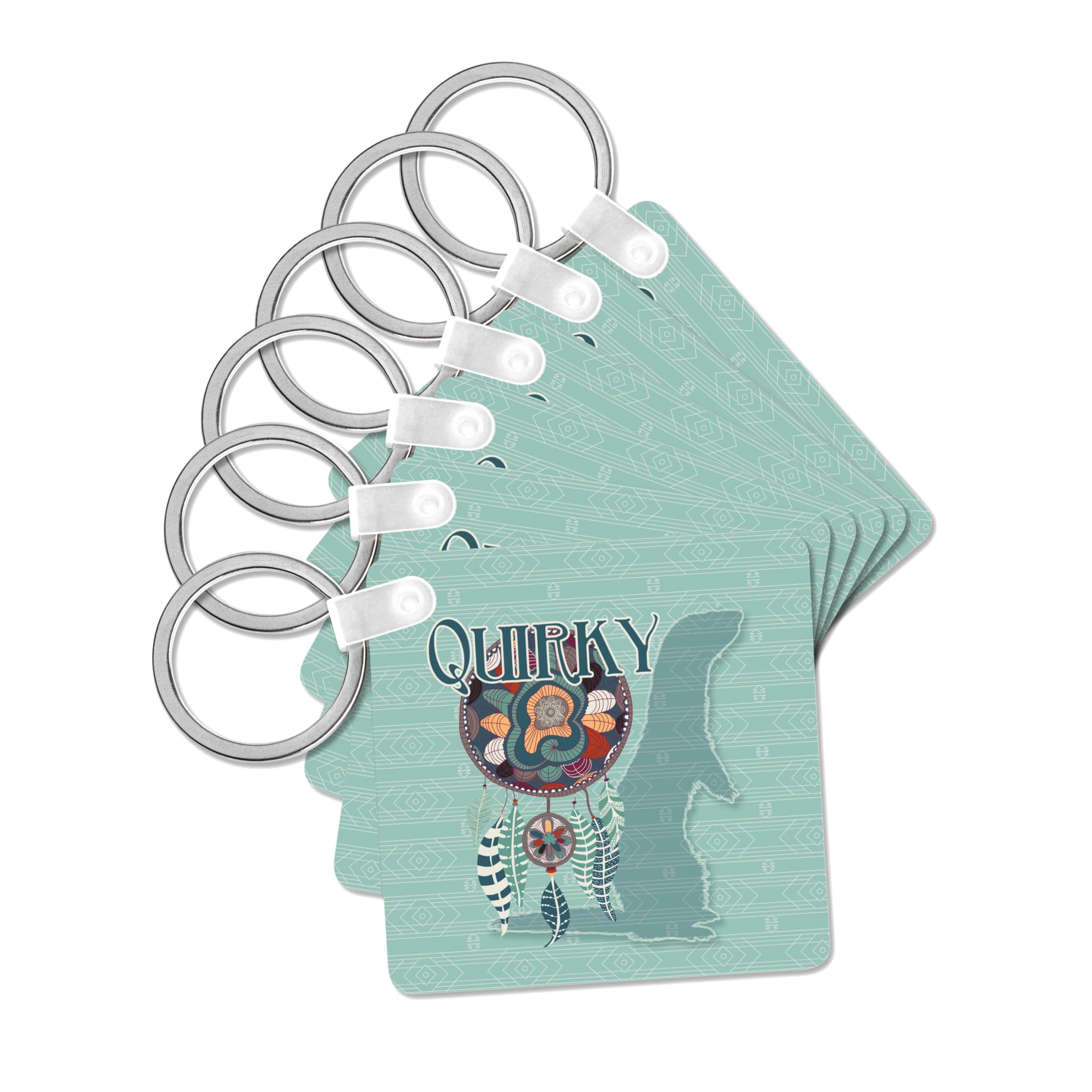 3dRose, Otter Native American Animal Spirit with a Dream Catcher Quirky, set of 6 Key Chains