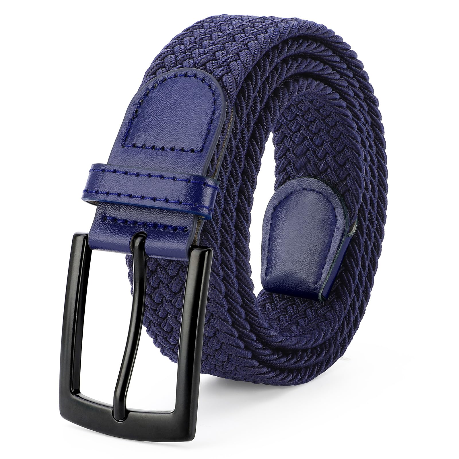 SUOSDEY Elastic Fabric Braided Belts for Men, Stretch Woven Belts for Golf Casual Jeans Shorts