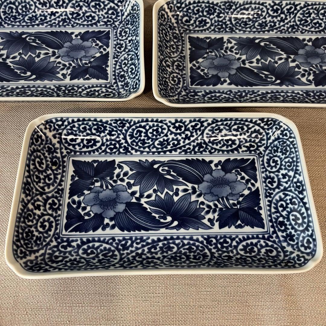 売切】三洋陶器龍峰窯長皿長角皿角皿