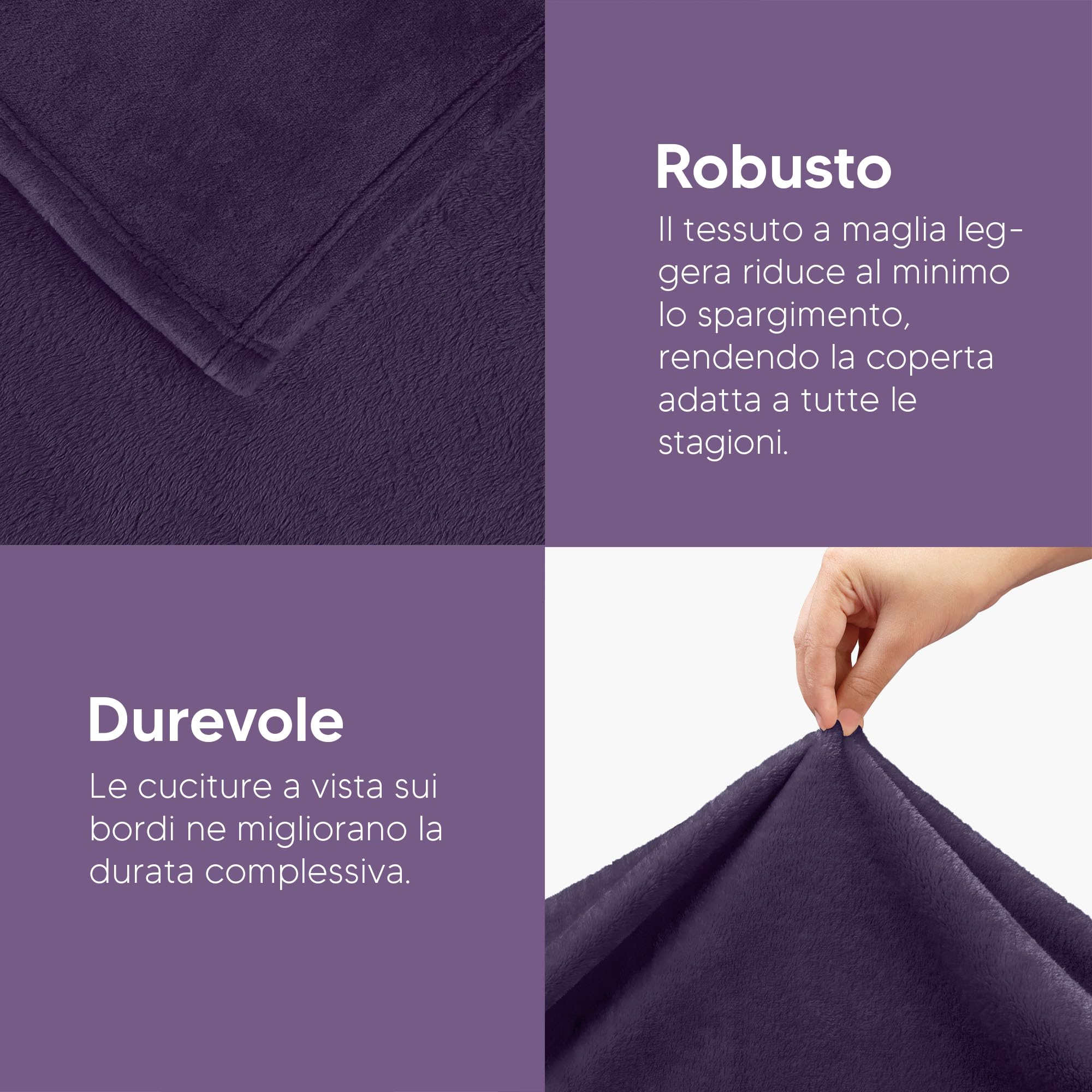 Utopia Bedding Coperta Pile Blanket [150x200 cm, Viola] Coperta Calda per Letto, Divano, Sedia e Divano - 300 GSM Morbida, Accogliente e Spessa per Tutte le Stagioni