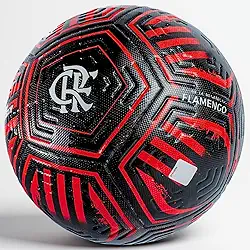 Bola Futebol Flamengo Profissional Campo Licenciada Sem Costura PVC Resistente Tamanho 5 Oficial Jogo Campeonato Brasileiro Grama Natural e Sintética Society Futsal Adulto Juvenil Colorida Bicolor
