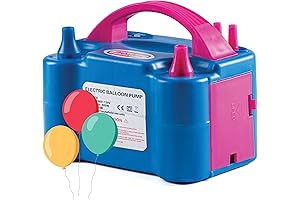 Prextex Electric Balloon Pump, Blue 110V 600W - Portable Pump with Dual Nozzle Inflator
