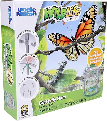 Miniatura 6 de Uncle Milton Butterfly Farm Live Habitat - Observe que las orugas se transforman en mariposas, juguete STEM, gran regalo para niños y niñas a partir