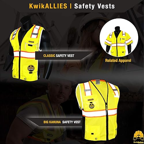 Miniatura 8 de KwikSafety - Charlotte, NC - Chaleco de seguridad Clase 3 para hombres y mujeres PPE Hi Vis, reflectante ANSI OSHA