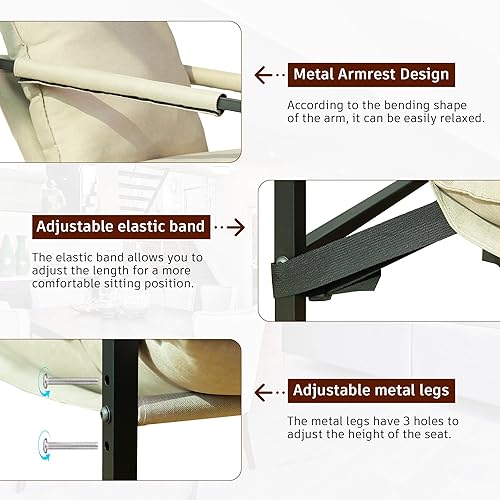 Miniatura 3 de Sling - Silla decorativa para interiores, sillas modernas con 2 cojines suaves extraíbles, cómodo sillón con marco de metal y cojín de asiento para