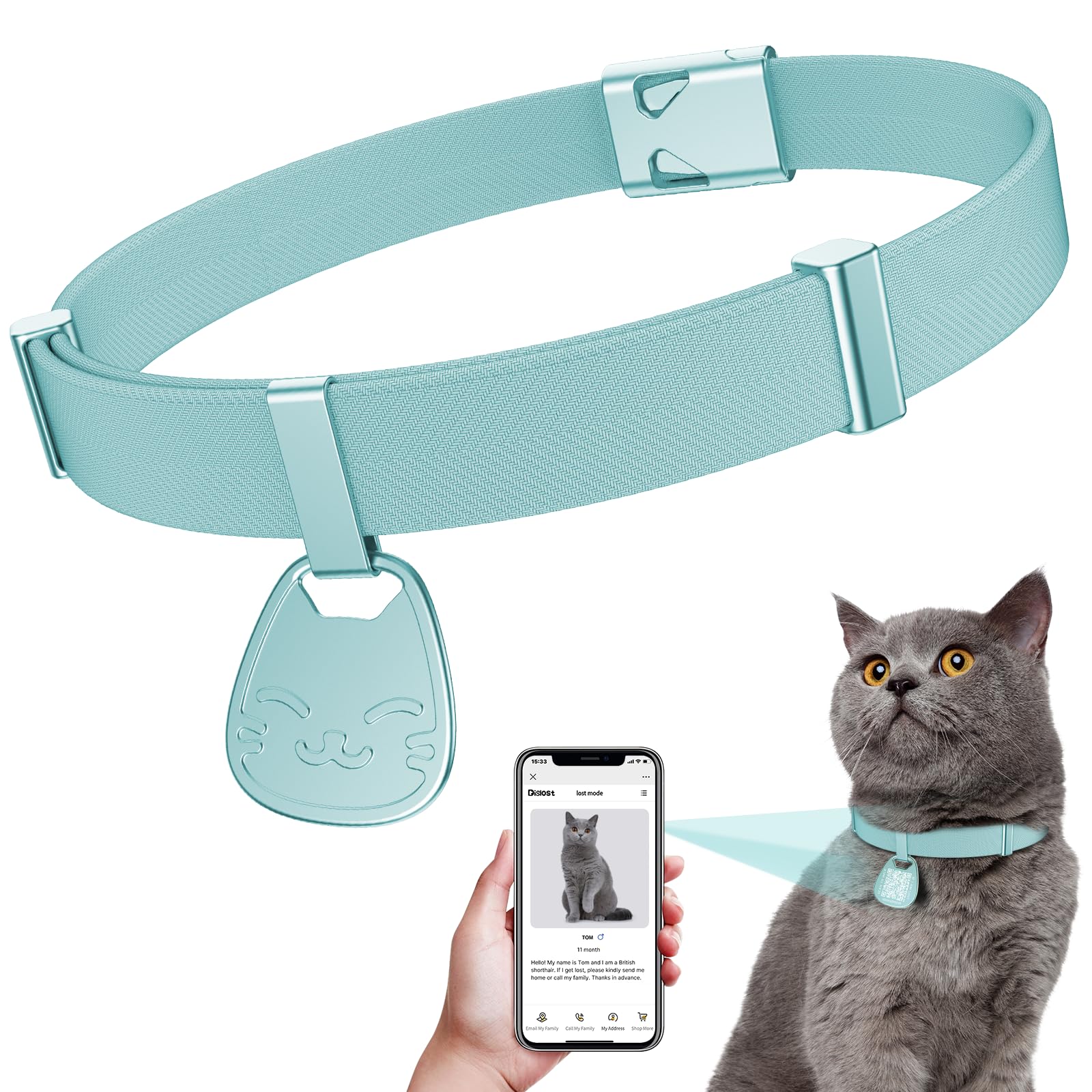 Katzenhalsband Mit Breakaway-Sicherung & QR-Code – Reflektierend, Verstellbar (15–30,5 Cm) – Ultraweich Für Kätzchen & Katzen
