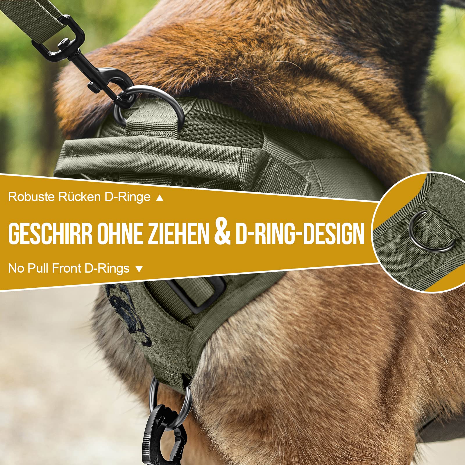 OneTigris Imbracatura No-Pull per Cani, AIRE MESH, Regolabile, Ultra Traspirante, per Grandi e Medie Dimensioni, Pettorina Con 2 Manici