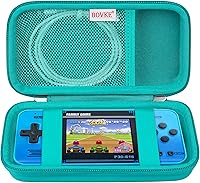 Vista 8 de BOVKE Carrying Case Compatible with Anbernic RG35XX H Retro Handheld Game Console, RG35XX H Retro Gaming Console Travel Bag with Mesh Pocket for TF