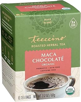 Teeccino Chocolate Herbal Coffee Alternative Tee-Bags, Caffeine Free, Acid Free, 10 count