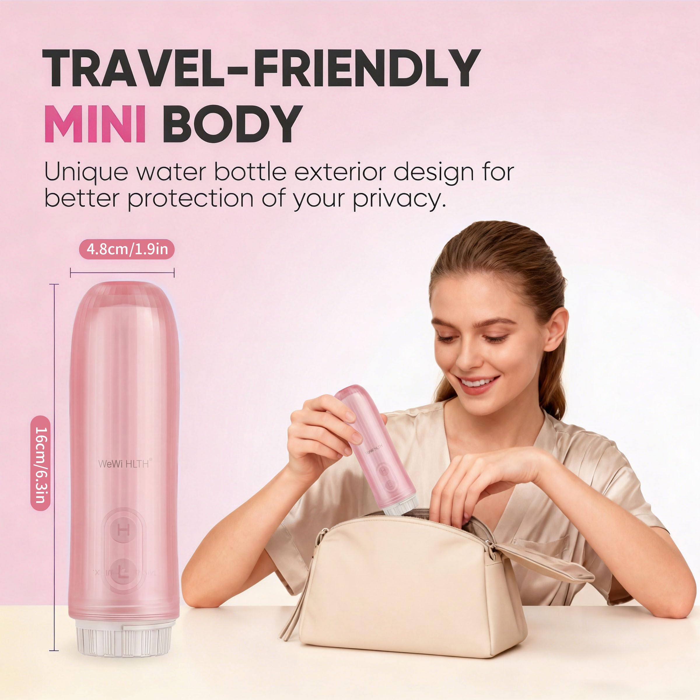 Bidé portátil - Mini bidé de viaje personal plegable de mano con 2 opciones de presión Pulverizador eléctrico para limpieza de higiene personal/cuidado posparto/tratamiento perineal y hemmoroide