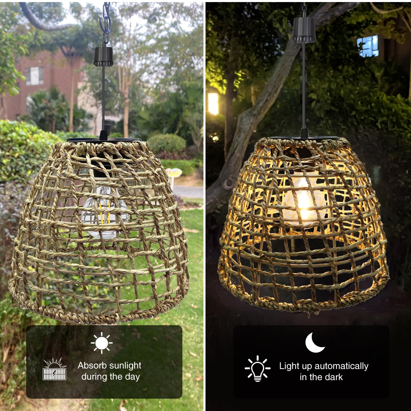 pearlstar Hängelampe mit Batterie,Batteriebetriebene Hängelampe Outdoor 6 Stunden Timer,Indoor Deckenleuchte Hängend Laterne Pendelleuchte für Patio Bar Garten Terrasse Wohnzimmer Schlafzimmer(HDC897)