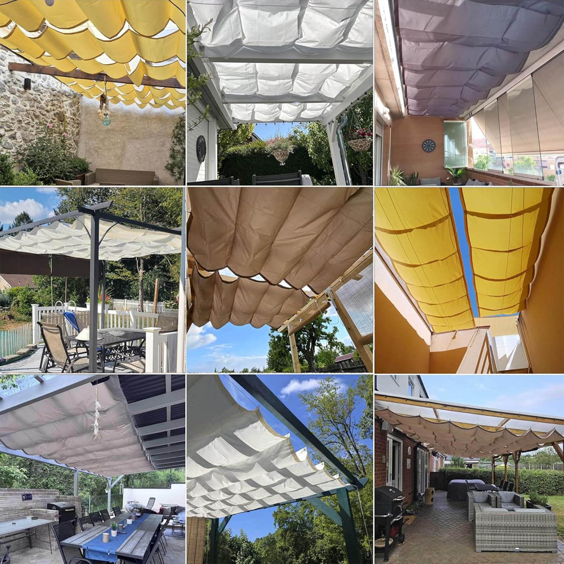 Einziehbares Welle Sonnensegel 100 x 500 cm UV Schutz Polyester Verstellbare Pergola Markise Viele Längen Und Breiten Zur Auswahl für Balkon Terrasse Garten, Rostrot