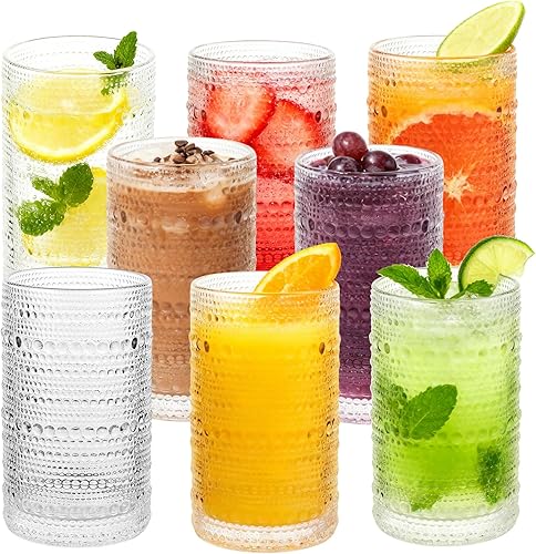 Miniatura 8 de Hobnail - Juego de 6 vasos de 16 onzas, estilo vintage, con interior liso, grueso, duradero, aptos para lavavajillas, para agua, jugo, vino, whisky