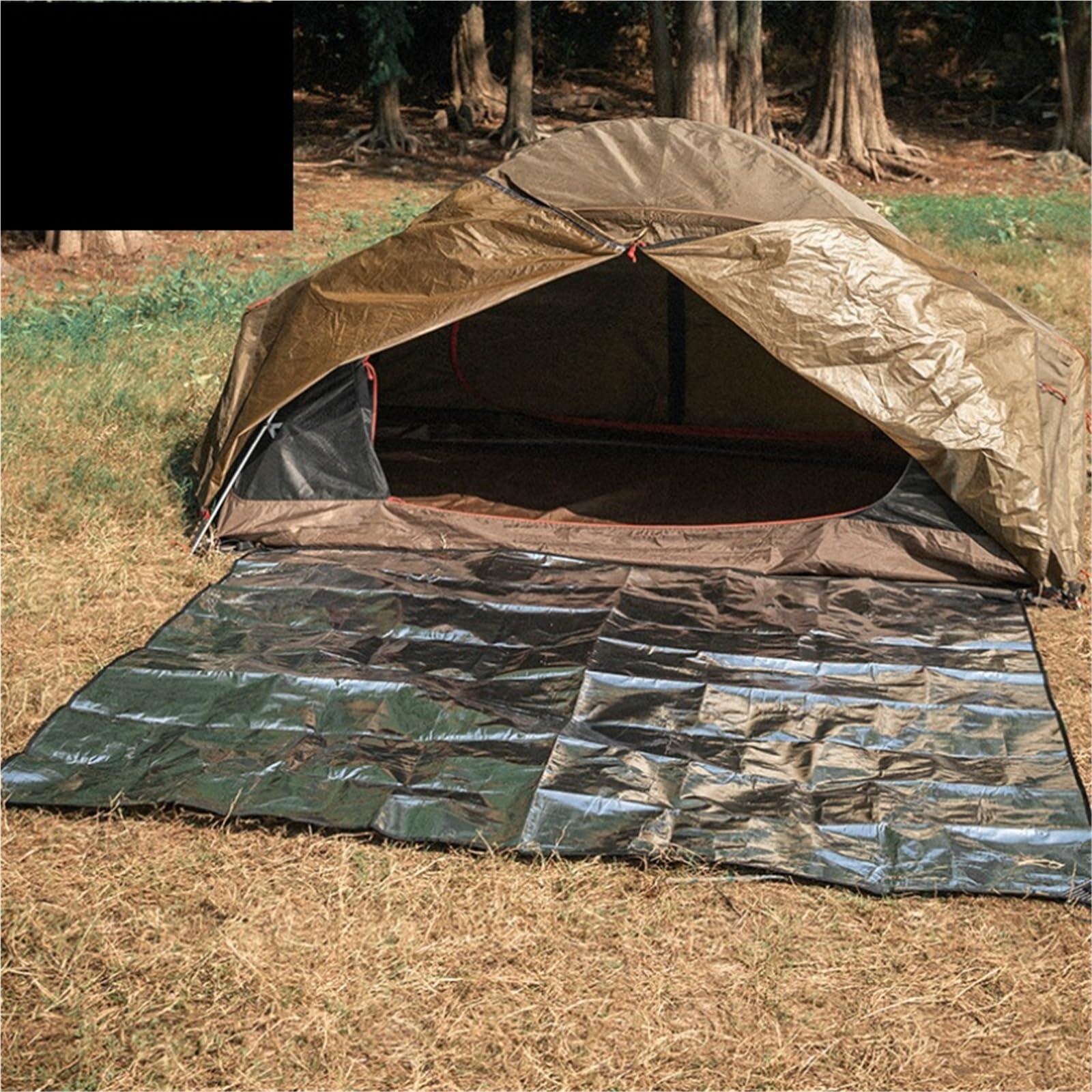 Materassino Campeggio Tappetino portatile in foglio di alluminio bifacciale | Coperta da picnic a prova di umidità for campeggio in spiaggia, terreno all'aperto, PE addensato(125x200cm)