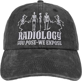 InnoBeta Radiology Gifts Cap for Men Women - Adjustable Vintage Washed Cotton Embroidered Hat - Radiology Tech Week Gift - Grey