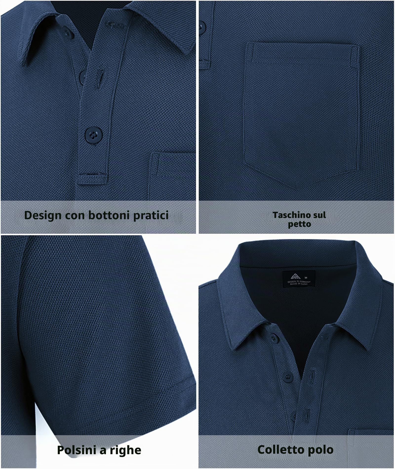 zitysport 3 Pack Polo Uomo Manica Corta Golf Polo Shirt Asciugatura Rapida Traspirante Uomo Camicie Regular Fit Lavoro Polo Camicie Uomo Estate Sport Tshirt Uomo