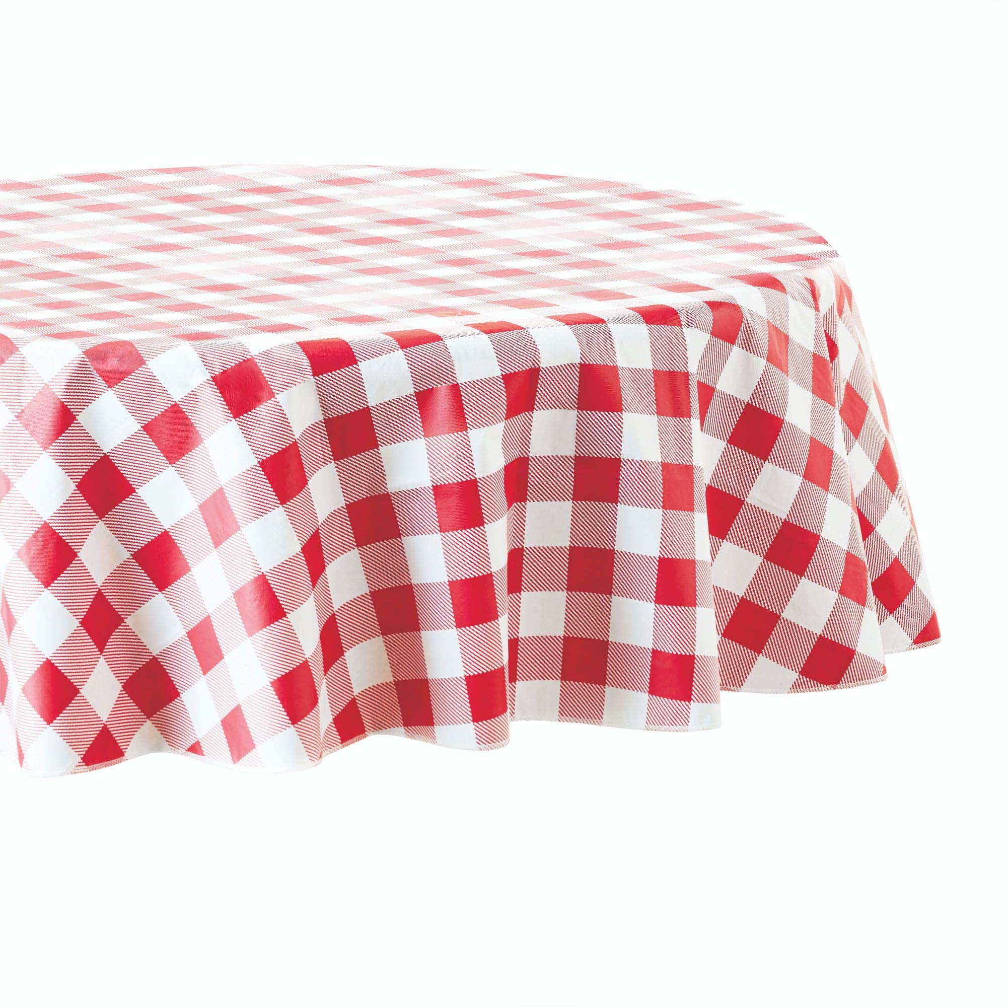 TechnimarkMainstays Vinyl Tablecloth Red Check 70 inch Round