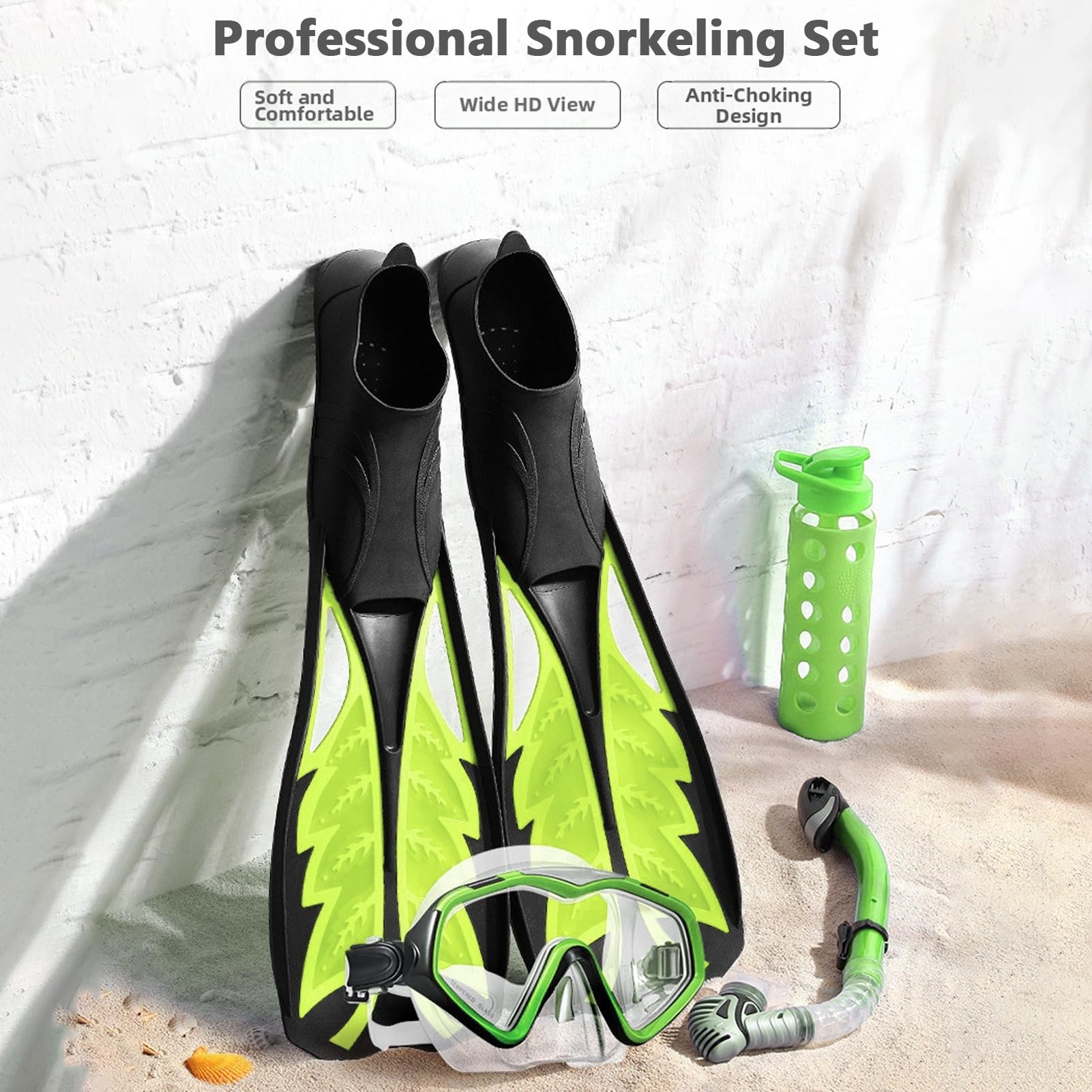 Dilwe Ensemble de Plongée en Apnée pour Adultes, Kit de Plongée avec Masque Anti-Fuite pour L'exploration sous-Marine et la Natation