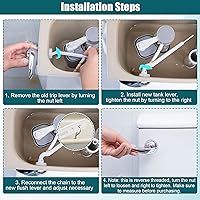 Vista 6 de Enhon Kit de repuesto universal de mango de inodoro compatible con el estándar americano 738995-0020A Champion4, piezas de manija de inodoro