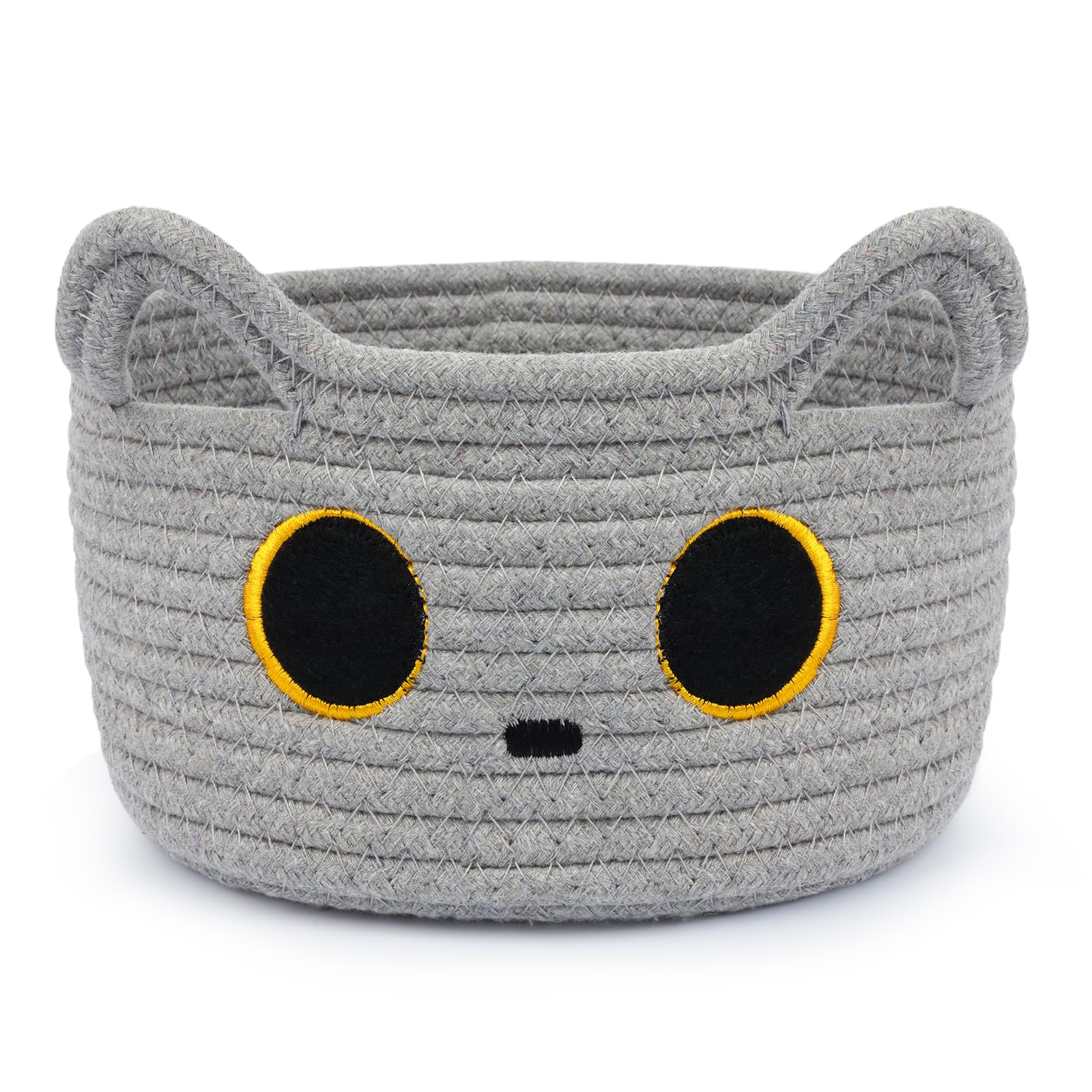 Aufbewahrungskorb Korb aus Baumwollseil,Aufbewahrungskorb aus gewebter Baumwolle,Katze Gewebter Korb Aufbewahrung für Spielzeug,Baumwolle Körbe Schateln für Baby Kleinkinderzimmer