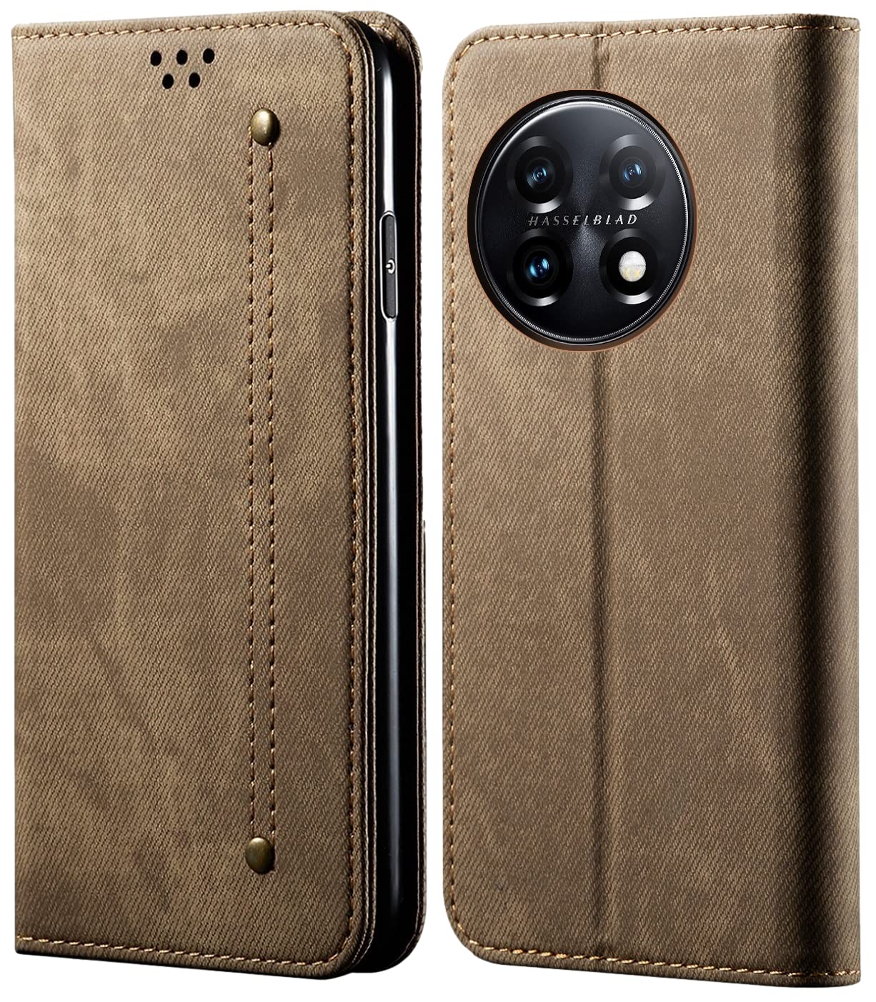 Pirum® Denim Flip Cover Compatible with OnePlus 11R Magnetic Case Folio with Card Holder (Khaki) (B09Y58QX4P) Amazon Price History, Amazon Price Tracker