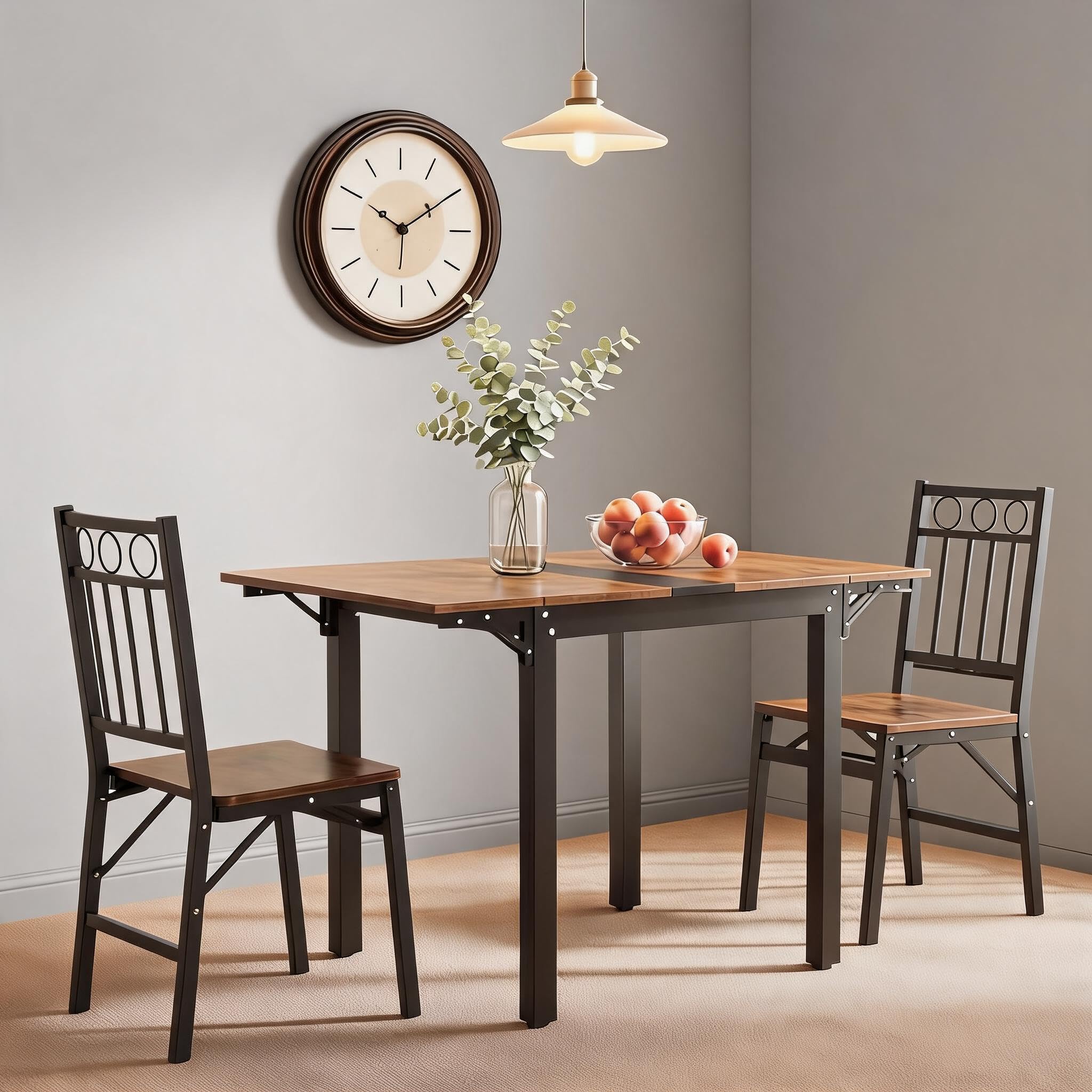 HAUSPROFI Esstisch, Ausziehbarer Küchentisch, 120 x 78 x75 cm, Esszimmertisch für 4 Personen, Tisch Wohnzimmer, Schreibtisch, für Esszimmer, Küche, Industrie-Design