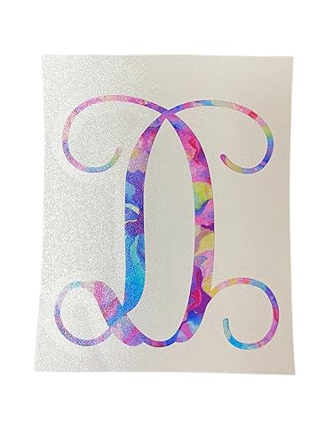 Miniatura 1 de Dash of Flair - Vine Monogram Initial D in Purple Watercolor Pattern, Size 3.25 inches H x 3 inches W for Tumbler, Cup, Water Bottle, Laptop, Back